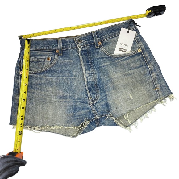 Levi's REDONE Denim Shorts Blue Size 27 - Picture 10 of 15